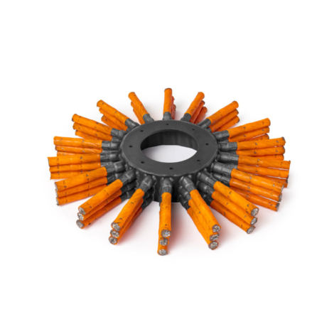 Ogräsborsthjul med stålkablar